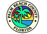 A palm beach county seal with the words " florida " in it.